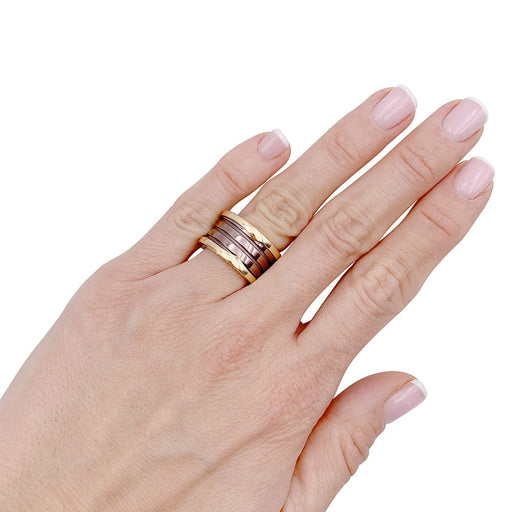 Ring 52 Bulgari ring, "B.Zero1", pink gold, cermet. 58 Facettes 33228