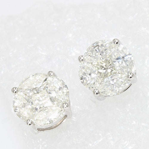Boucles d'oreilles Boucles d'oreilles diamants or blanc 58 Facettes 21-514