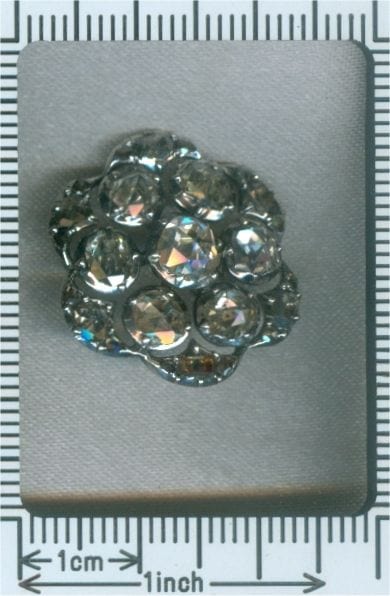 Clip Argent, Bouton Diamant 58 Facettes 14095-0001