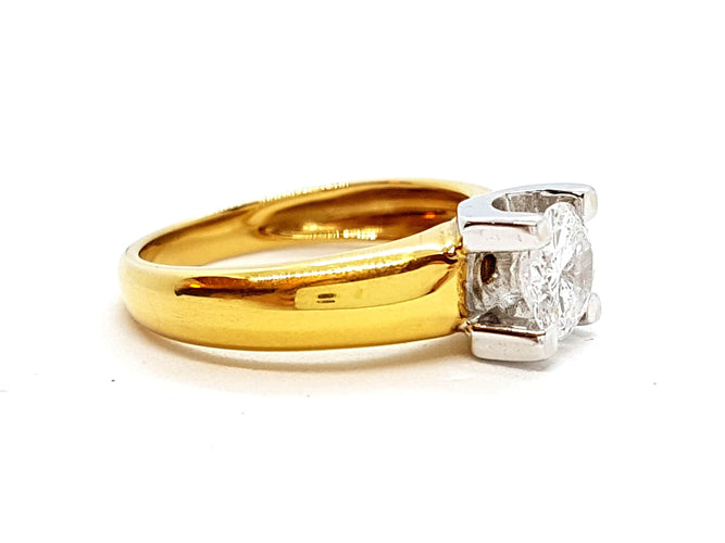 Bague 56 Bague Solitaire Or jaune Diamant 58 Facettes 06314CD