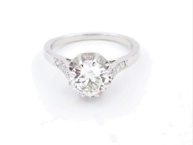 Bague 57 Bague Solitaire Platine Diamant 58 Facettes 1986229CN