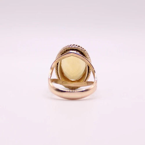 Bague Bague Vintage Citrine ovale sur or jaune 58 Facettes