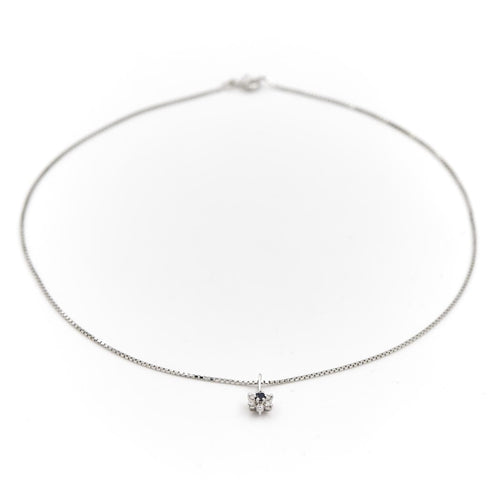 Collier Collier Pendentif Or blanc Saphir 58 Facettes 1875617CN