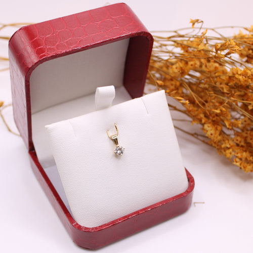 Pendentif Pendentif Solitaire diamant or jaune 4 griffes 58 Facettes