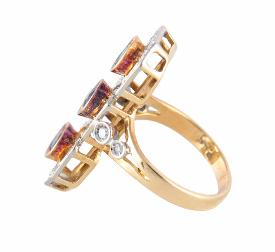 Bague BAGUE STYLE "ART DECO" OR DIAMANTS & SAPHIRS 58 Facettes BO/220088