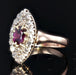 Bague 58 Bague ancienne marquise grenat et diamants 58 Facettes 21-123-58