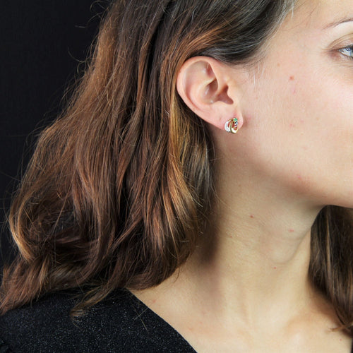 Boucles d'oreilles Boucle d'oreille or jaune émeraude saphir rubis 58 Facettes 19-456C