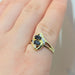 Ring Yellow gold ring with diamonds and sapphires 58 Facettes 24509