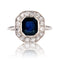 Bague 52 Bague art déco saphir diamants coussin 58 Facettes 23-048