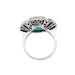 Ring 53 Art Deco ring in platinum, emerald and diamonds. 58 Facettes 30766