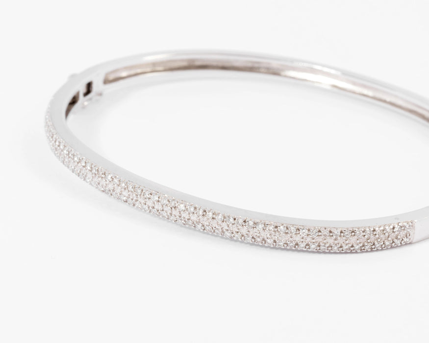 Bracelet Bracelet or gris rigide ouvrant en diamant 58 Facettes