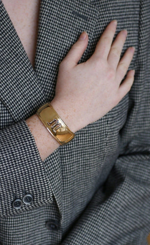 Bracelet Bracelet jonc manchette, lettre M diamants 58 Facettes