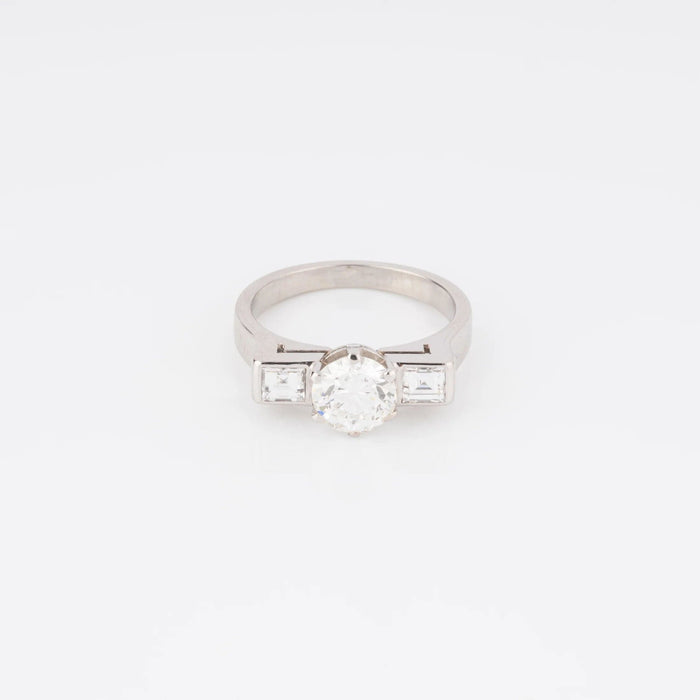 Bague Bague or gris, diamants 58 Facettes 1