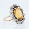 Bague 53 Bague ancienne citrine entourage de diamants 58 Facettes 19-050B
