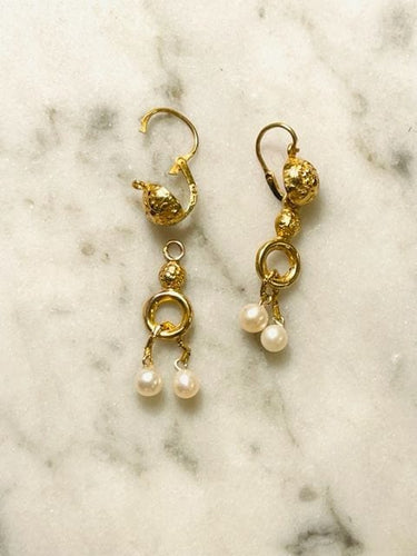 Boucles d'oreilles Pendants d'oreilles perles, XIXème 58 Facettes