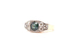 Ring 56 Ring Yellow gold Platinum Green sapphire Diamond 58 Facettes 24765