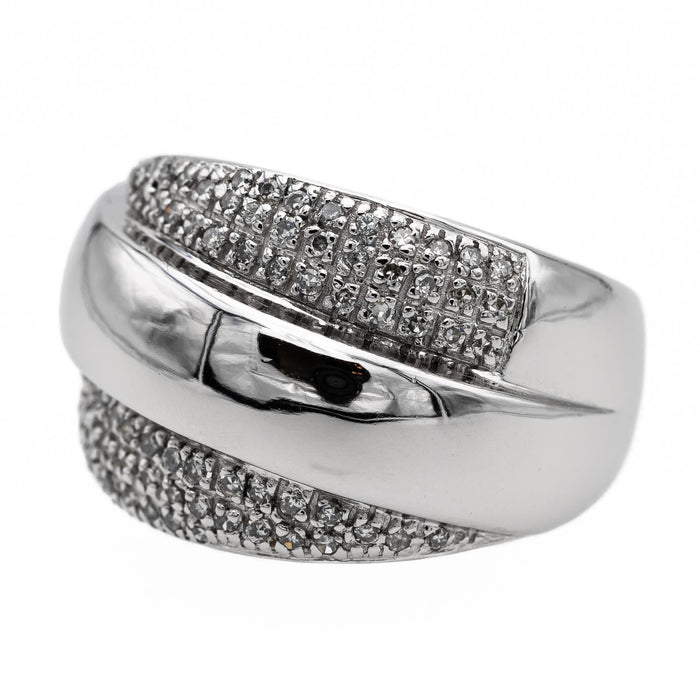 Bague 56 Bague Bandeau Or blanc Diamant 58 Facettes 2217819CN