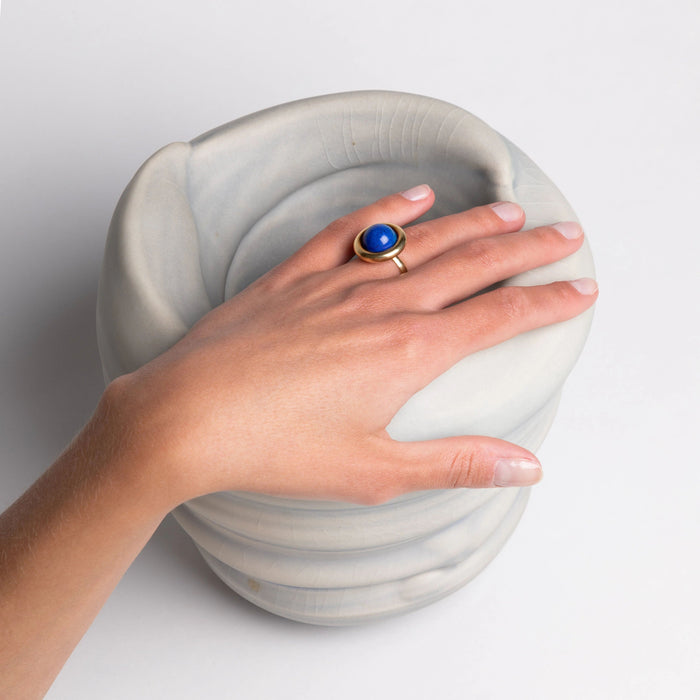 Bague Bague en Or gris & Lapis lazuli 58 Facettes