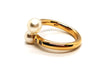 Ring 58 Toi et Moi Ring Yellow Gold Pearl 58 Facettes 1161957CD