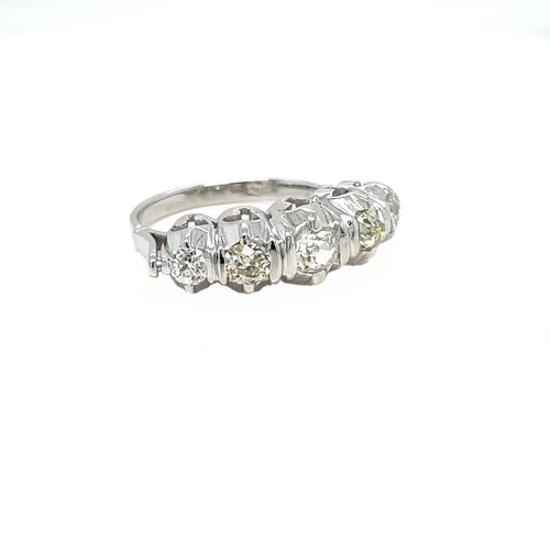 Bague 55 Bague Art Déco Or Diamant "Five-Stone" 58 Facettes