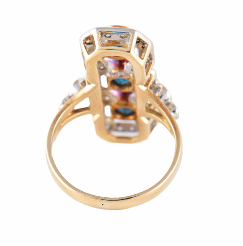 Bague BAGUE STYLE "ART DECO" OR DIAMANTS & SAPHIRS 58 Facettes BO/220088