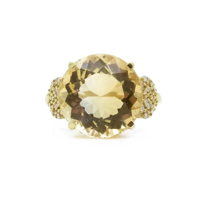 Bague 58 Bague cocktail Or jaune Citrine Diamants 58 Facettes REF2218-18