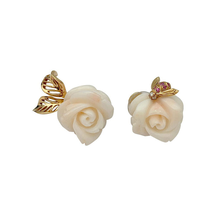 Boucles d'oreilles Boucles d'oreilles Dior, "Rose Dior Pré Catelan", or jaune, corail, diamants et saphirs roses. 58 Facettes 31282