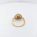 Ring Yellow gold ring with diamonds and rubies 58 Facettes 20019