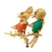 Brooch Bird Brooch Yellow Gold Coral 58 Facettes 2737234CN