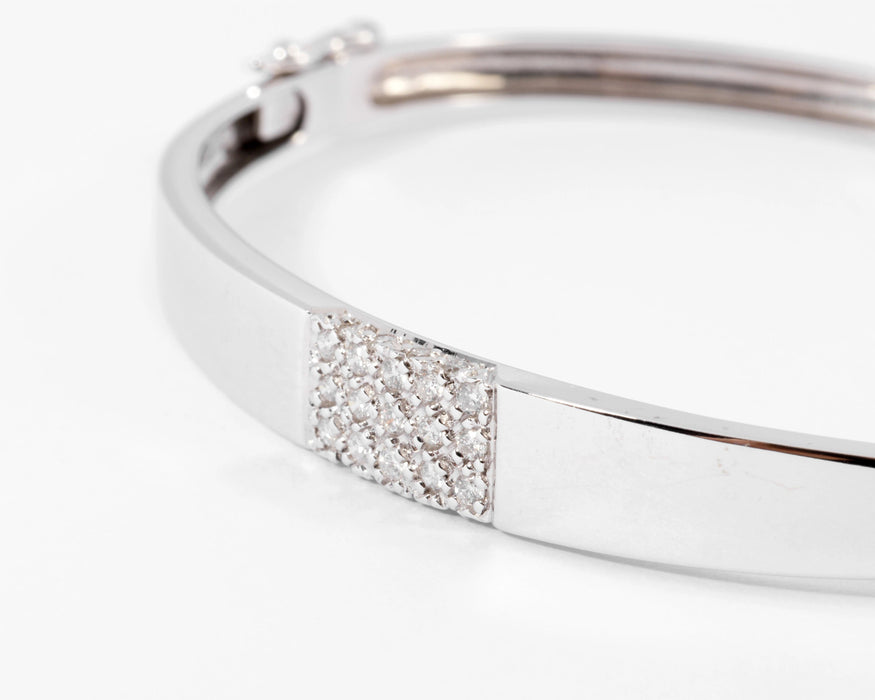 Bracelet Bracelet jonc or gris et diamant 58 Facettes 0