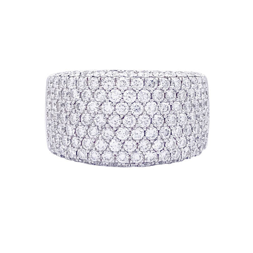 Bague 58 Bague pavage or blanc, diamants. 58 Facettes 33530