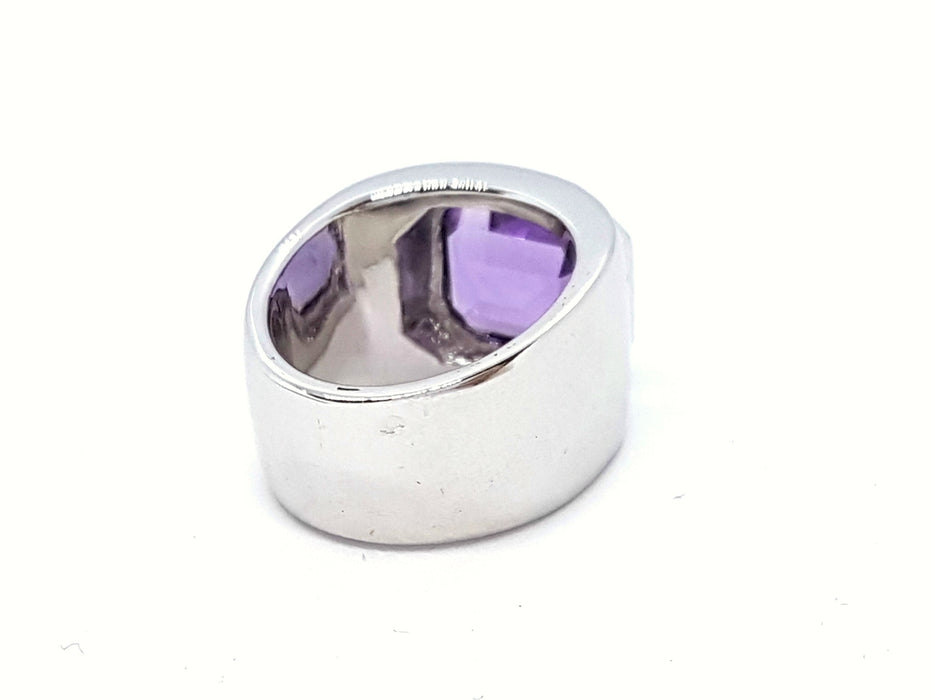 Bague 52 Bague Or blanc Améthyste 58 Facettes 05773CD