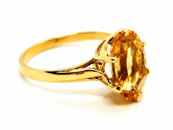 Bague 55 Bague Or jaune Citrine 58 Facettes 1763490CN