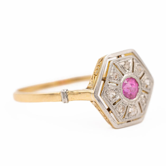 Bague 58 Bague Or jaune Saphir rose 58 Facettes 2419119CN