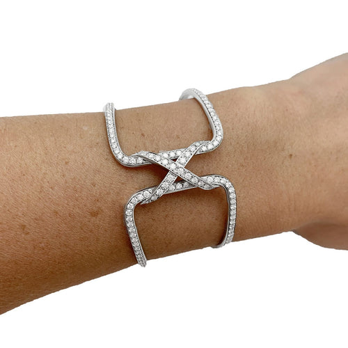 Bracelet Bracelet Manchette Chaumet, "Liens", or blanc, diamants. 58 Facettes 30823