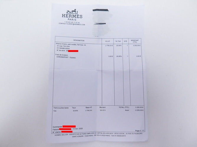 Bague 54 HERMES - Bague Ariane Or Rose Diamants 58 Facettes 252134