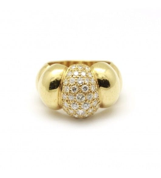 Bague or jaune pavage diamants 7777958265046 58 Facettes