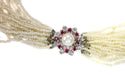 Necklace Pearl, diamond, ruby ​​necklace 58 Facettes 19026-0058