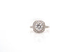 Ring 52 Diamond and platinum cushion ring 58 Facettes 22073 / 23332