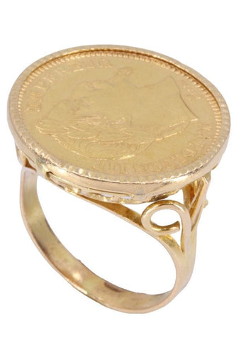 Bague BAGUE PIÈCE 20 FRANCS NAPOLÉON III 58 Facettes 073631