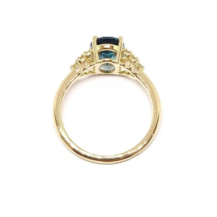 Bague Bague tourmaline vert bleu diamants or jaune 58 Facettes