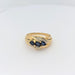 Ring 55 2 gold diamond and sapphire ring 58 Facettes 28791