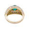 Bague 54 Bague or jaune, émeraude et pavage diamants. 58 Facettes 32324