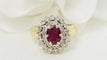 Bague 54.5 Bague pompadour or jaune rubis diamants 58 Facettes 32369