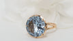 Bague 56 Bague vintage en or rose et topaze bleue 58 Facettes 32331