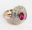 Bague 48 Bague rubis entourage diamants 58 Facettes 1-447/1