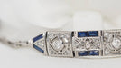 Bracelet Art Deco bracelet white gold, sapphires and diamonds 58 Facettes 30695