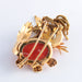 Brooch Cat brooch in gold, diamonds and coral 58 Facettes 513
