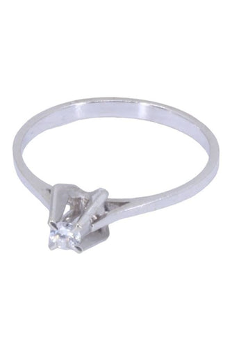 Bague 54 SOLITAIRE OR BLANC DIAMANT 58 Facettes 078461