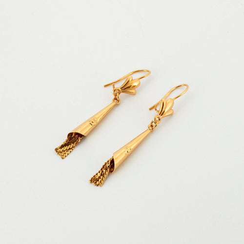 Boucles d'oreilles Pendants d'oreilles or décor passementerie 58 Facettes